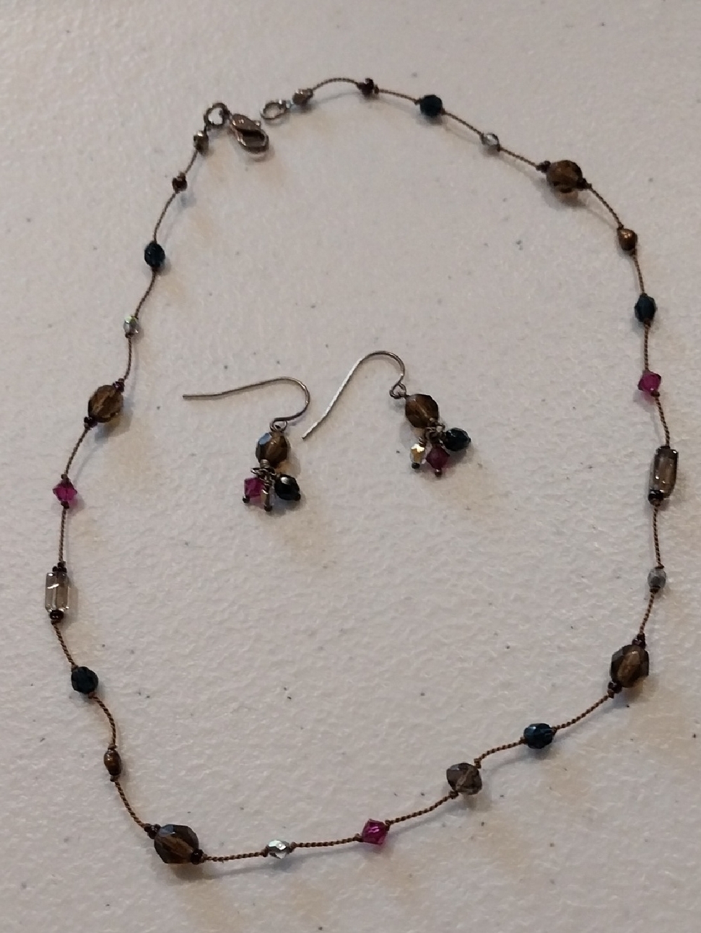 Delicate Multicolor Beaded Necklace and Earring Set